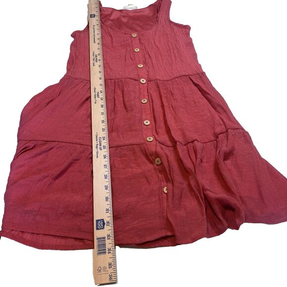 Indigo Rose Womens Dress Size Small Red Flowy Boho Sleeveless Tiered - Picture 3 of 8
